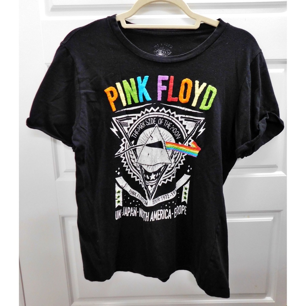Mi‎ Tribu Womens Embroidered Pink Floyd T-shirt  sz M